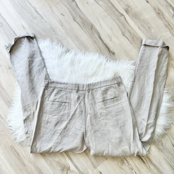 Men’s Island Importer 100% Linen Light Brown Cuffed Pants 36 - Picture 3 of 4
